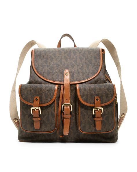 michael kors jet set signature pvc large brown backpack|michael kors outlet jet set.